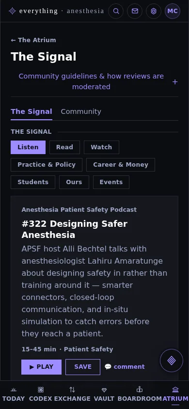 The Signal — real screen from everything · anesthesia